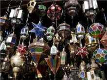 lámparas conlagadas en el zoco de Marrakech